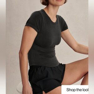 NEVER WORN Varley Casper tee in washed black originally $88